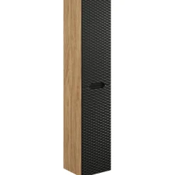 Garnero Arredamenti Colonne Per Bagno-Colonna bagno sospesa 35x170h cm 2 ante nero rovere Swim Nero - Rovere