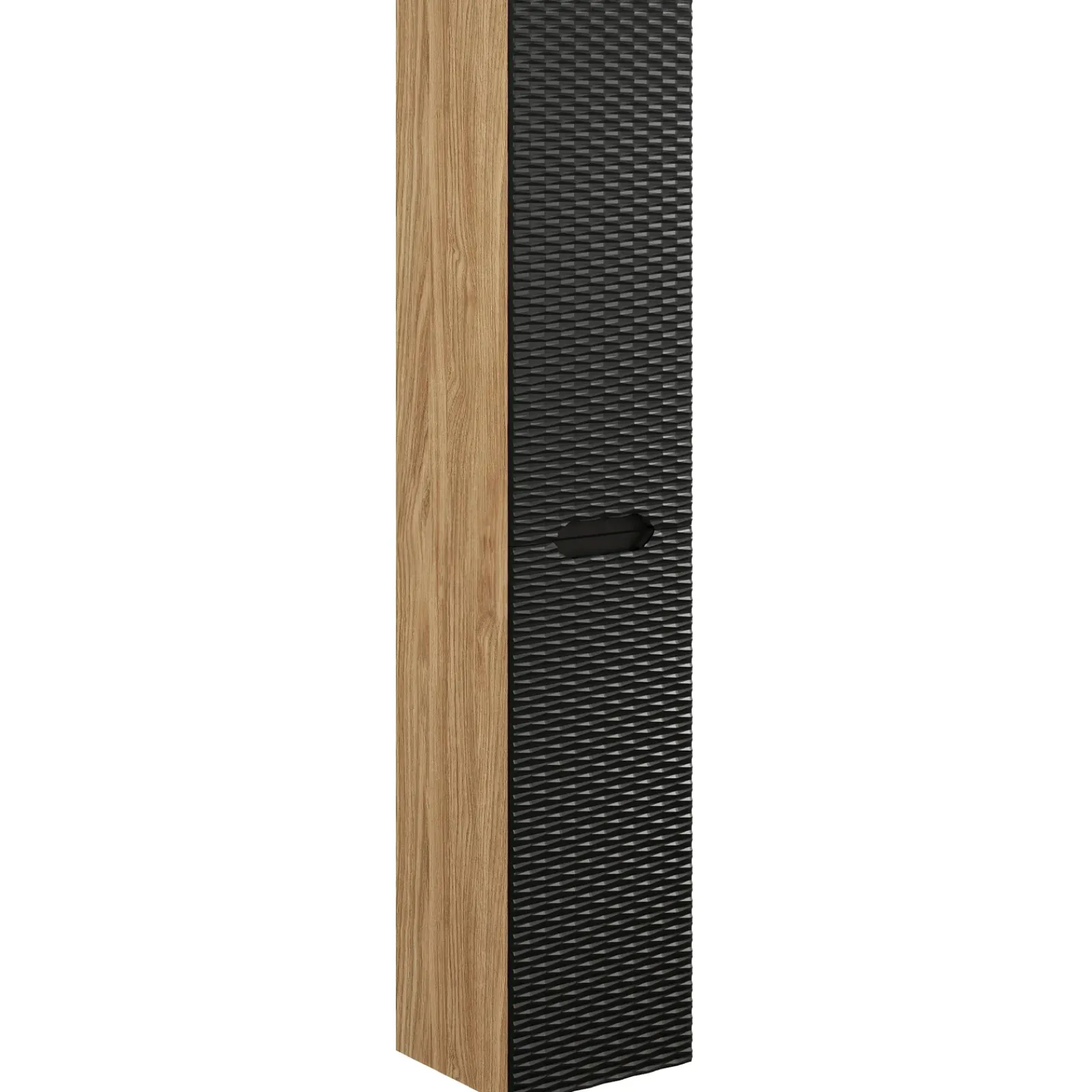 Garnero Arredamenti Colonne Per Bagno-Colonna bagno sospesa 35x170h cm 2 ante nero rovere Swim Nero - Rovere