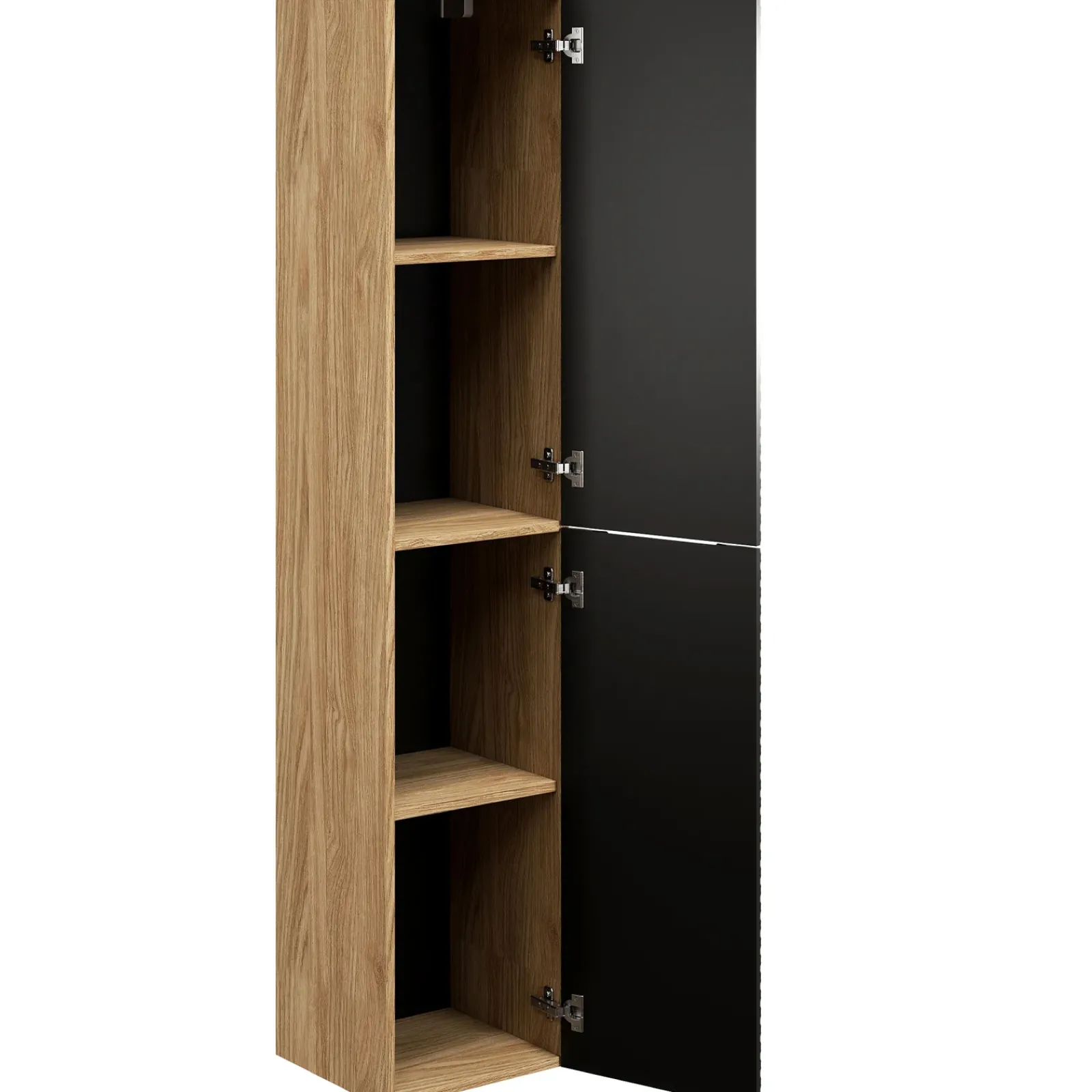 Garnero Arredamenti Colonne Per Bagno-Colonna bagno sospesa 35x170h cm 2 ante nero rovere Swim Nero - Rovere