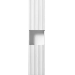 Garnero Arredamenti Colonne Per Bagno-Colonna bagno sospesa 30x140h cm cannettato 2 ante bianco Cleany Bianco Opaco