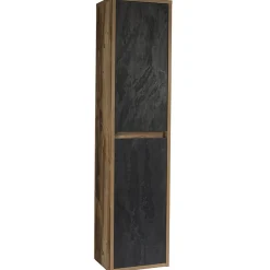 Garnero Arredamenti Colonne Per Bagno-Colonna bagno sospesa 40x170h cm 2 ante rovere antracite Stony
