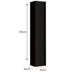 Garnero Arredamenti Colonne Per Bagno-Colonna bagno 26x138h cm 1 anta nero frassinato Absolut