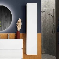 Garnero Arredamenti Colonne Per Bagno-Colonna bagno 25x138h cm 1 anta bianco lucido Moon