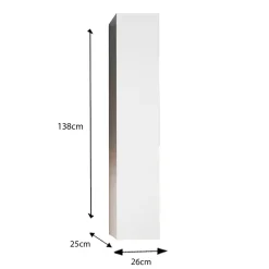 Garnero Arredamenti Colonne Per Bagno-Colonna bagno 25x138h cm 1 anta bianco lucido Moon