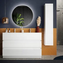 Garnero Arredamenti Colonne Per Bagno-Colonna bagno 25x138h cm 1 anta bianco lucido Moon