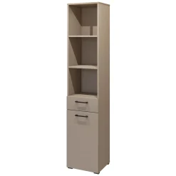 Garnero Arredamenti Colonne Per Bagno-Colonna bagno 40x197h cm 1 anta 1 cassetto beige Wave