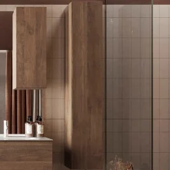 Garnero Arredamenti Colonne Per Bagno-Colonna bagno 25x138h cm 1 anta rovere Alvarez