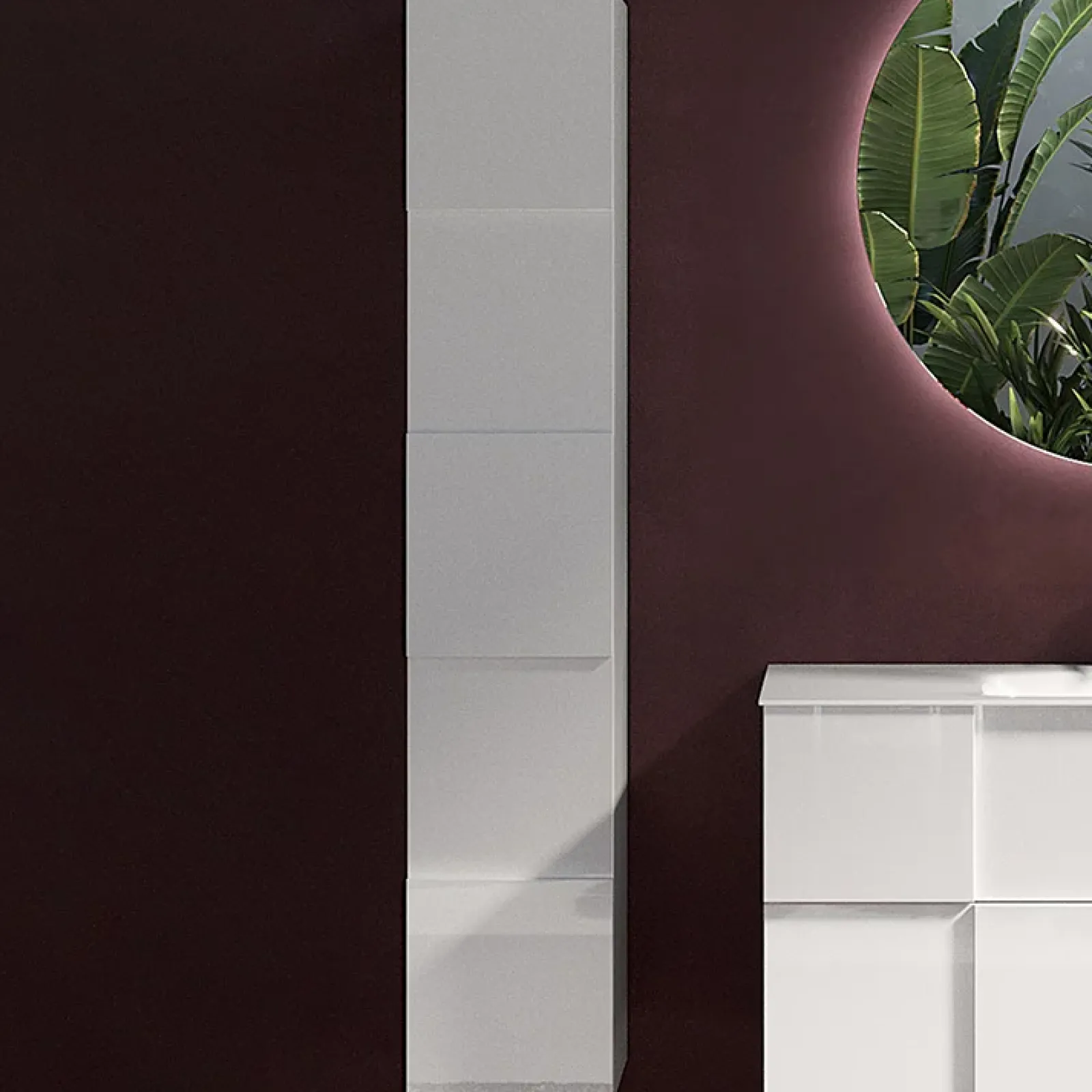 Garnero Arredamenti Colonne Per Bagno-Colonna bagno 25x138h cm 1 anta bianco lucido Obsession