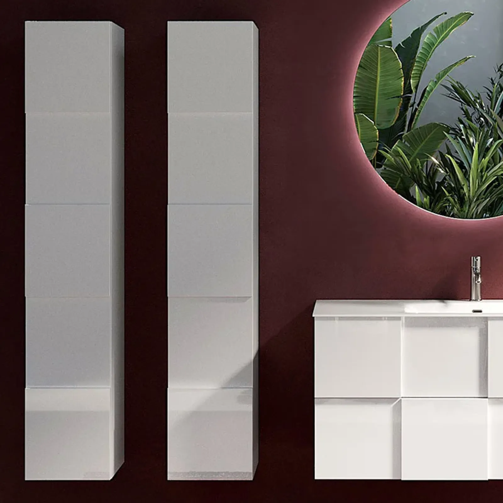 Garnero Arredamenti Colonne Per Bagno-Colonna bagno 25x138h cm 1 anta bianco lucido Obsession