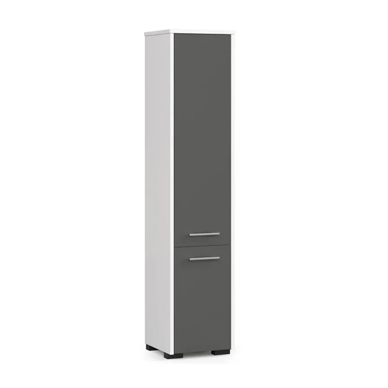 Garnero Arredamenti Colonne Per Bagno-Colonna bagno 30x140h cm 2 ante grigio bianco Woters Bianco Opaco - Grigio