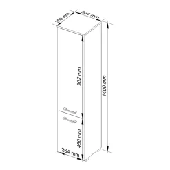 Garnero Arredamenti Colonne Per Bagno-Colonna bagno 30x140h cm 2 ante grigio bianco Woters Bianco Opaco - Grigio