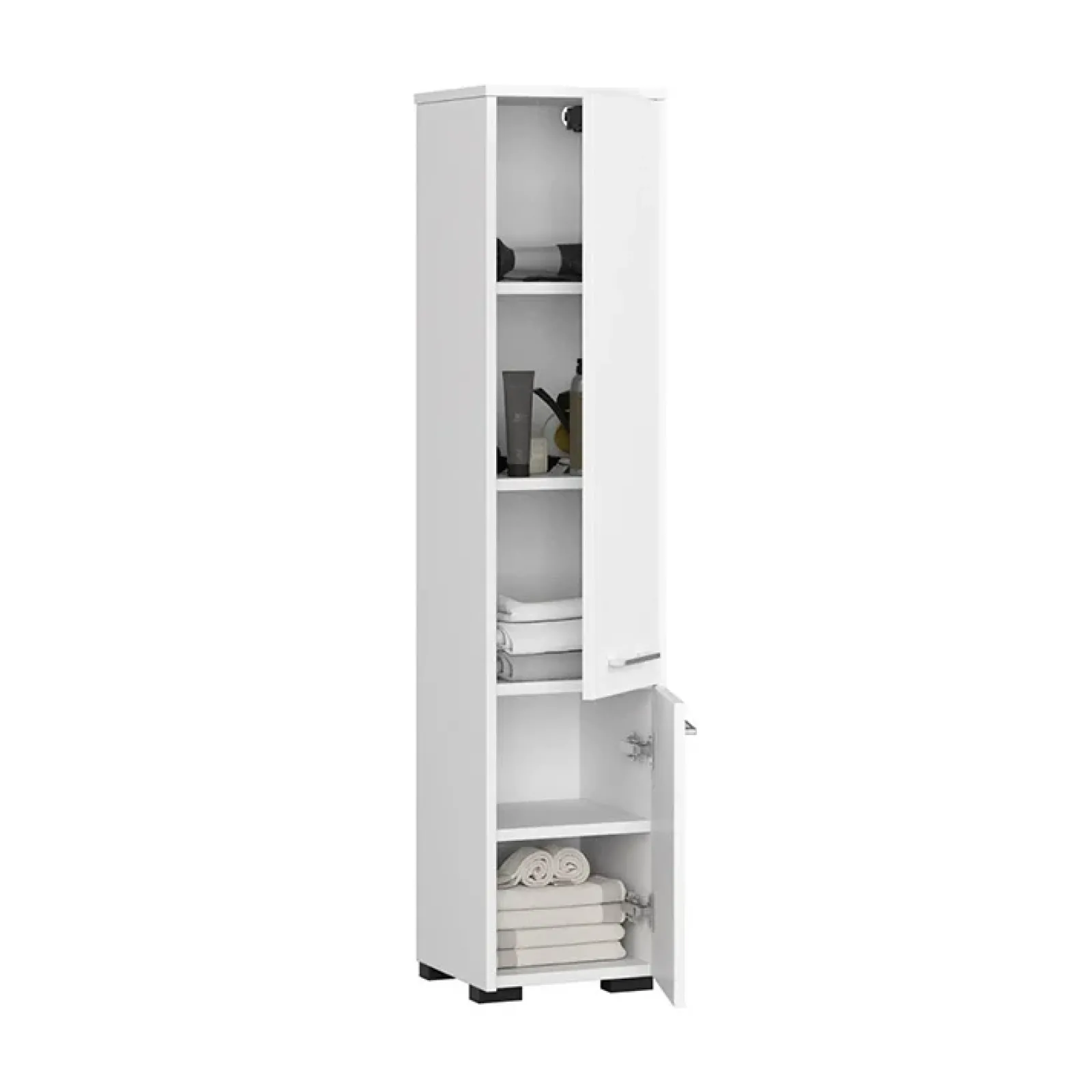Garnero Arredamenti Colonne Per Bagno-Colonna bagno 30x140h cm 2 ante bianco Woters Bianco Opaco