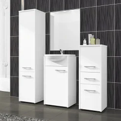 Garnero Arredamenti Colonne Per Bagno-Colonna bagno 30x140h cm 2 ante bianco Woters Bianco Opaco