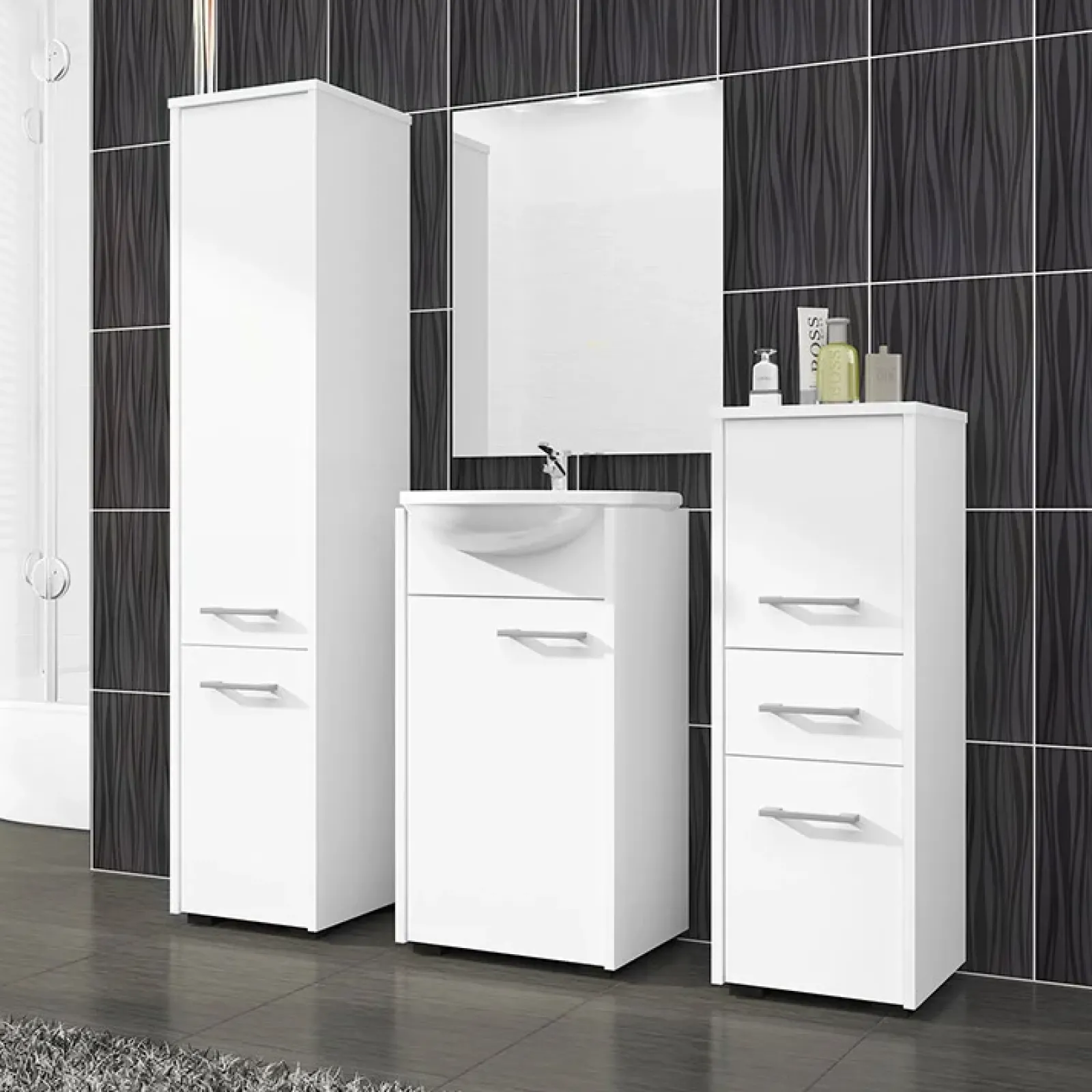 Garnero Arredamenti Colonne Per Bagno-Colonna bagno 30x140h cm 2 ante bianco Woters Bianco Opaco