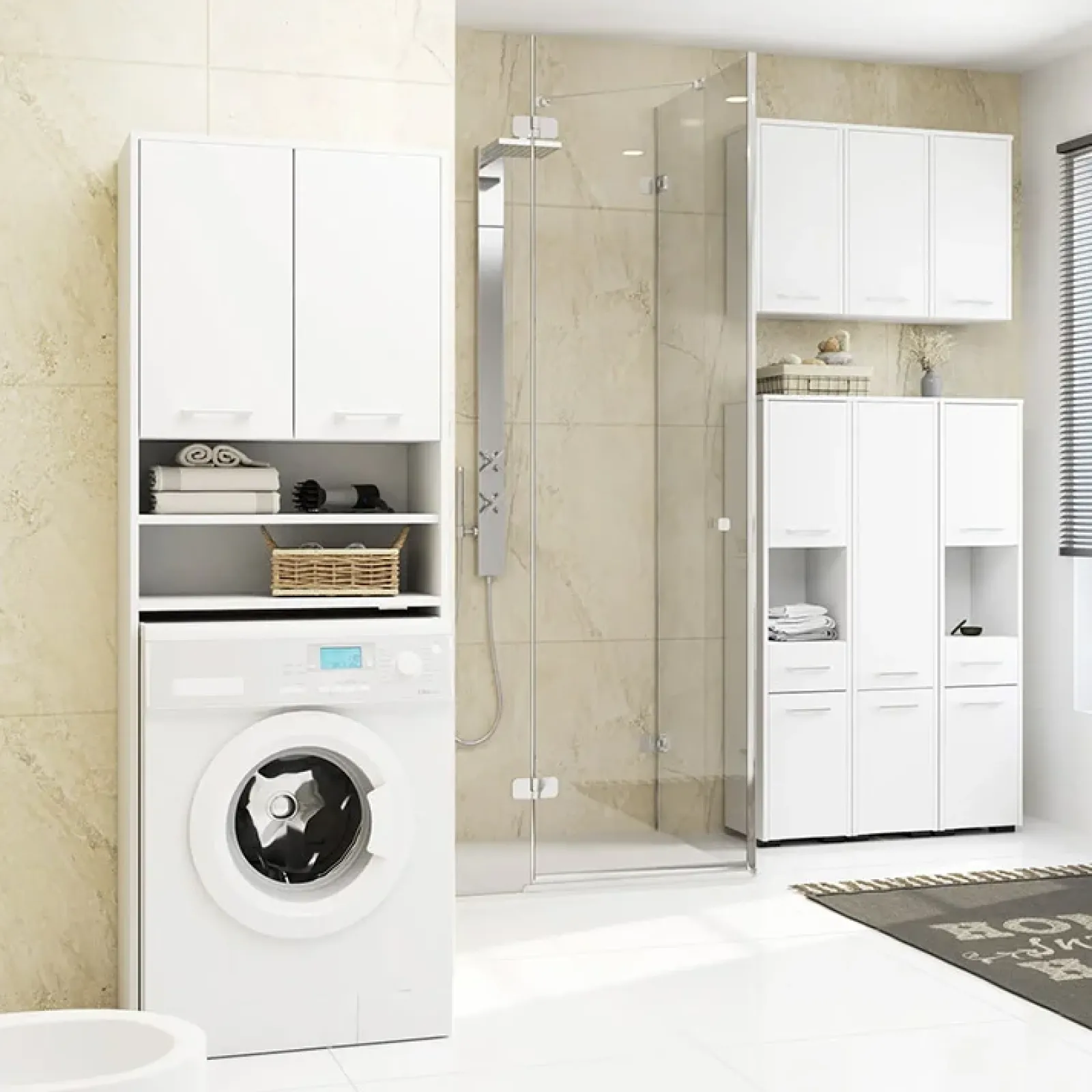 Garnero Arredamenti Colonne Per Bagno-Colonna bagno 30x140h cm 2 ante bianco Woters Bianco Opaco