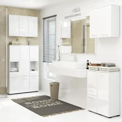 Garnero Arredamenti Colonne Per Bagno-Colonna bagno 30x85h cm bassa 1 anta Woters Bianco Lucido
