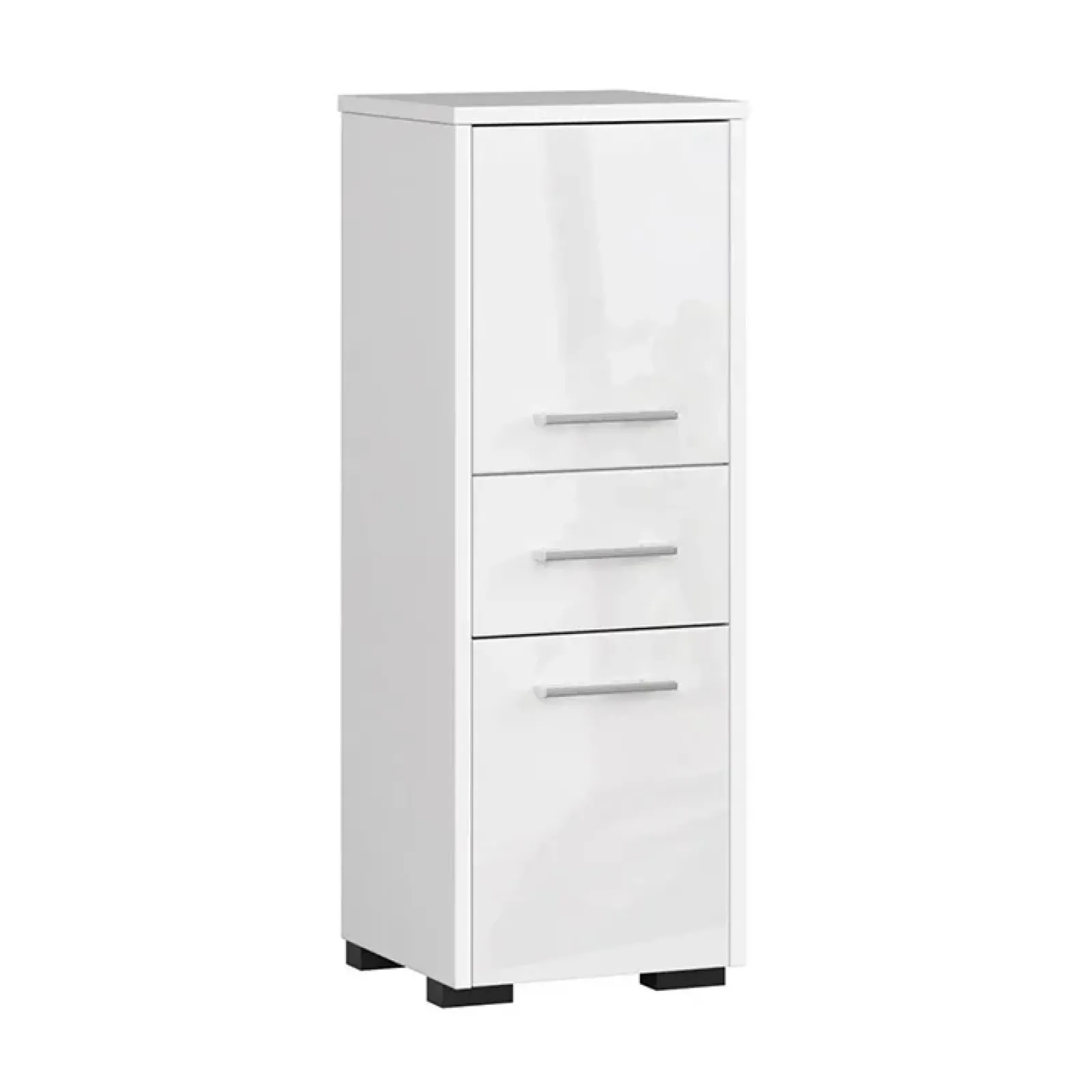 Garnero Arredamenti Colonne Per Bagno-Colonna bagno 30x85h cm bassa 2 ante 1 cassetto Woters Bianco Lucido