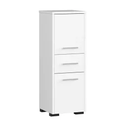 Garnero Arredamenti Colonne Per Bagno-Colonna bagno 30x85h cm bassa 2 ante 1 cassetto bianco Woters Bianco Opaco