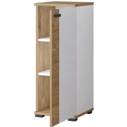 Garnero Arredamenti Colonne Per Bagno-Colonna bagno 35x86h cm bassa 1 anta bianco lucido rovere Crystal