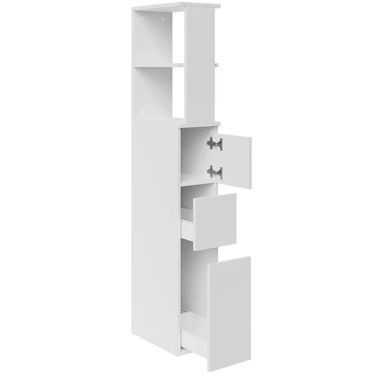 Garnero Arredamenti Colonne Per Bagno-Colonna bagno 33x136h cm con 2 cassetti moderno bianco Zaida