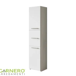 Garnero Arredamenti Colonne Per Bagno-Colonna bagno 40x170h cm con ante moderna bianco Ramona