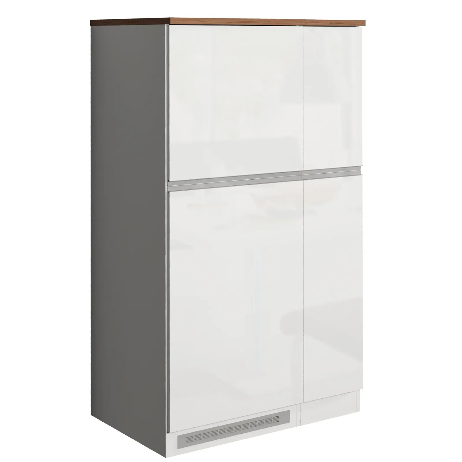 Garnero Arredamenti Scaffali E Dispense-Colonna frigo dispensa cucina 90x165h cm moderna bianco rovere Gourmet Bianco Lucido - Rovere