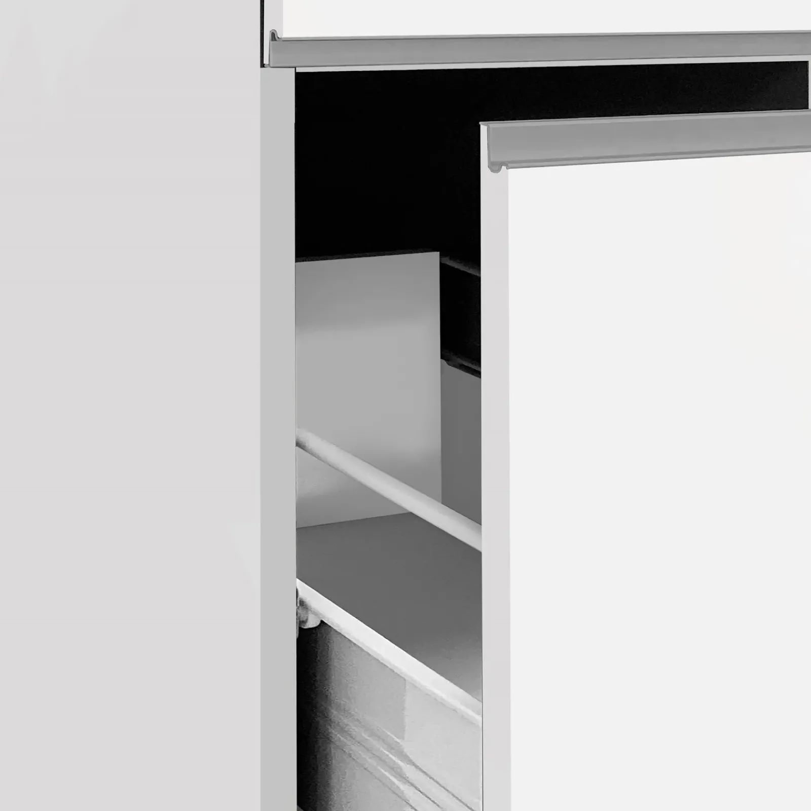 Garnero Arredamenti Scaffali E Dispense-Colonna frigo dispensa cucina 90x165h cm moderna bianco rovere Gourmet Bianco Lucido - Rovere