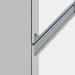 Garnero Arredamenti Scaffali E Dispense-Colonna frigo dispensa cucina 90x165h cm moderna bianco grigio pietra Gourmet Bianco Lucido - Grigio pietra