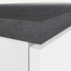 Garnero Arredamenti Scaffali E Dispense-Colonna frigo dispensa cucina 90x165h cm moderna bianco grigio pietra Gourmet Bianco Lucido - Grigio pietra