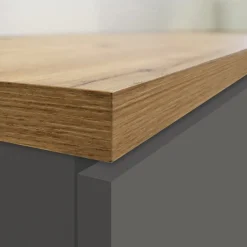 Garnero Arredamenti Scaffali E Dispense-Colonna frigo dispensa cucina 90x165h cm moderna antracite rovere Gourmet Antracite - Rovere