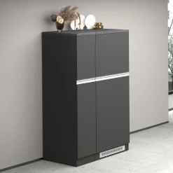 Garnero Arredamenti Scaffali E Dispense-Colonna frigo dispensa cucina 90x165h cm moderna antracite grigio pietra Gourmet Antracite - Grigio pietra