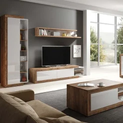 Garnero Arredamenti Librerie|Librerie-Colonna libreria 67x200h cm 1 anta moderna bianco lucido rovere Aria