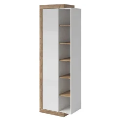 Garnero Arredamenti Librerie|Librerie-Colonna libreria 67x200h cm 1 anta moderna bianco lucido rovere Aria