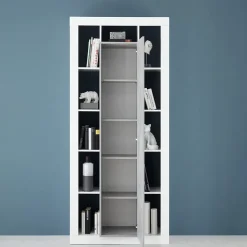 Garnero Arredamenti Librerie|Librerie-Colonna libreria 95x217h cm 1 anta bianco cemento Trilogy Bianco Opaco - Cemento