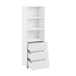 Garnero Arredamenti Credenza Alta-Colonna soggiorno 60x178h cm 3 cassetti 3 vani a giorno bianco Eindhoven