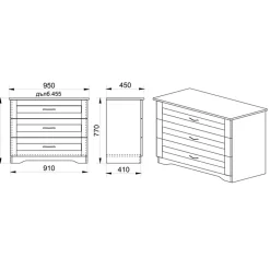 Garnero Arredamenti Comò|Comò-Comò classico 99x78h cm 3 cassetti bianco opaco Friuli