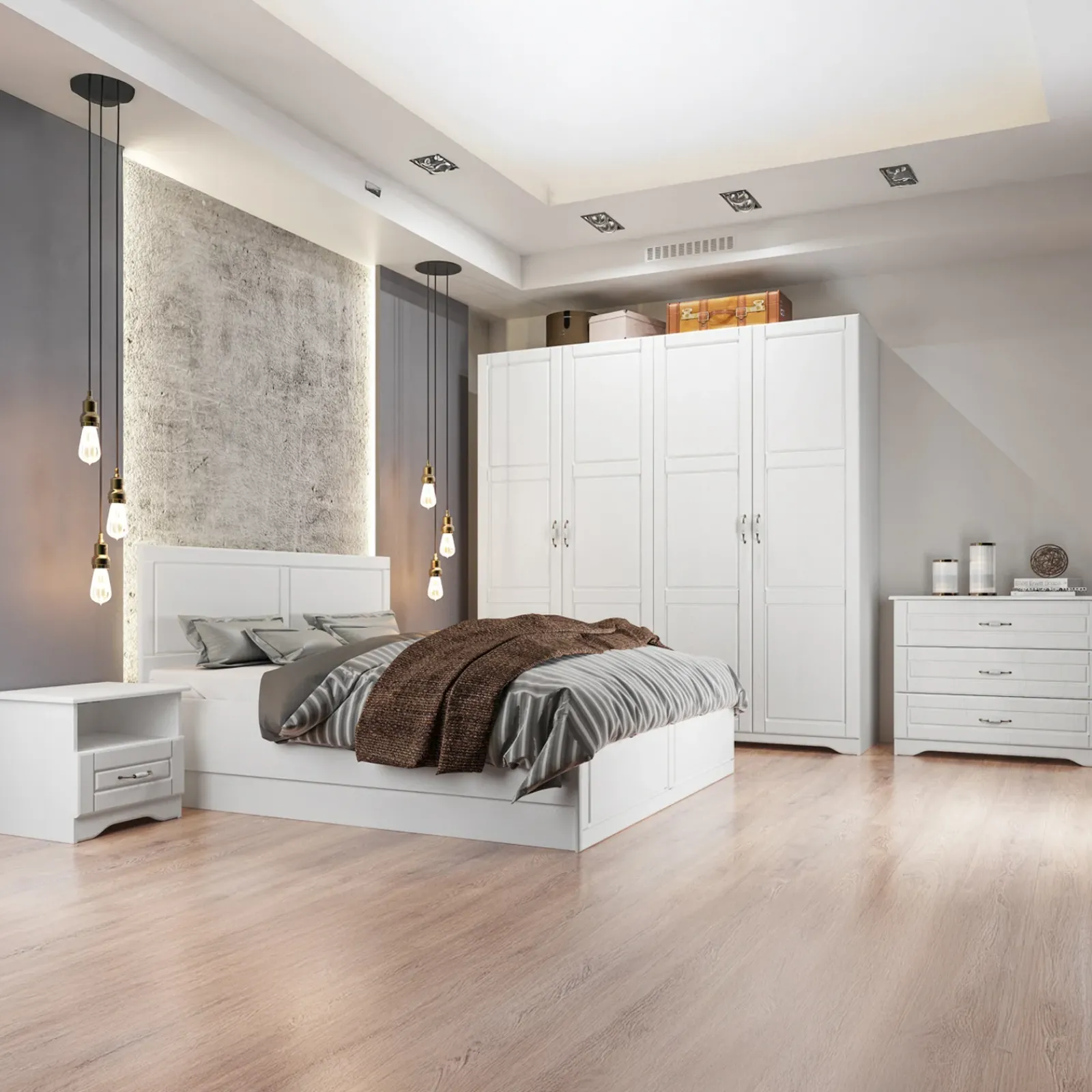 Garnero Arredamenti Comò|Comò-Comò classico 99x78h cm 3 cassetti bianco opaco Friuli