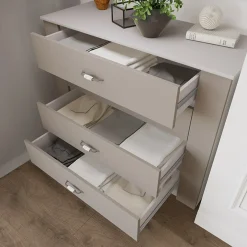 Garnero Arredamenti Comò Cameretta|Comò-Comò moderno 117x92h cm 4 cassetti beige cashmere Emporio