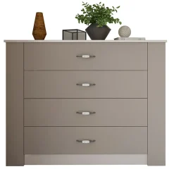 Garnero Arredamenti Comò Cameretta|Comò-Comò moderno 117x92h cm 4 cassetti beige cashmere Emporio