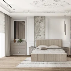 Garnero Arredamenti Comò Cameretta|Comò-Comò moderno 117x92h cm 4 cassetti beige cashmere Emporio