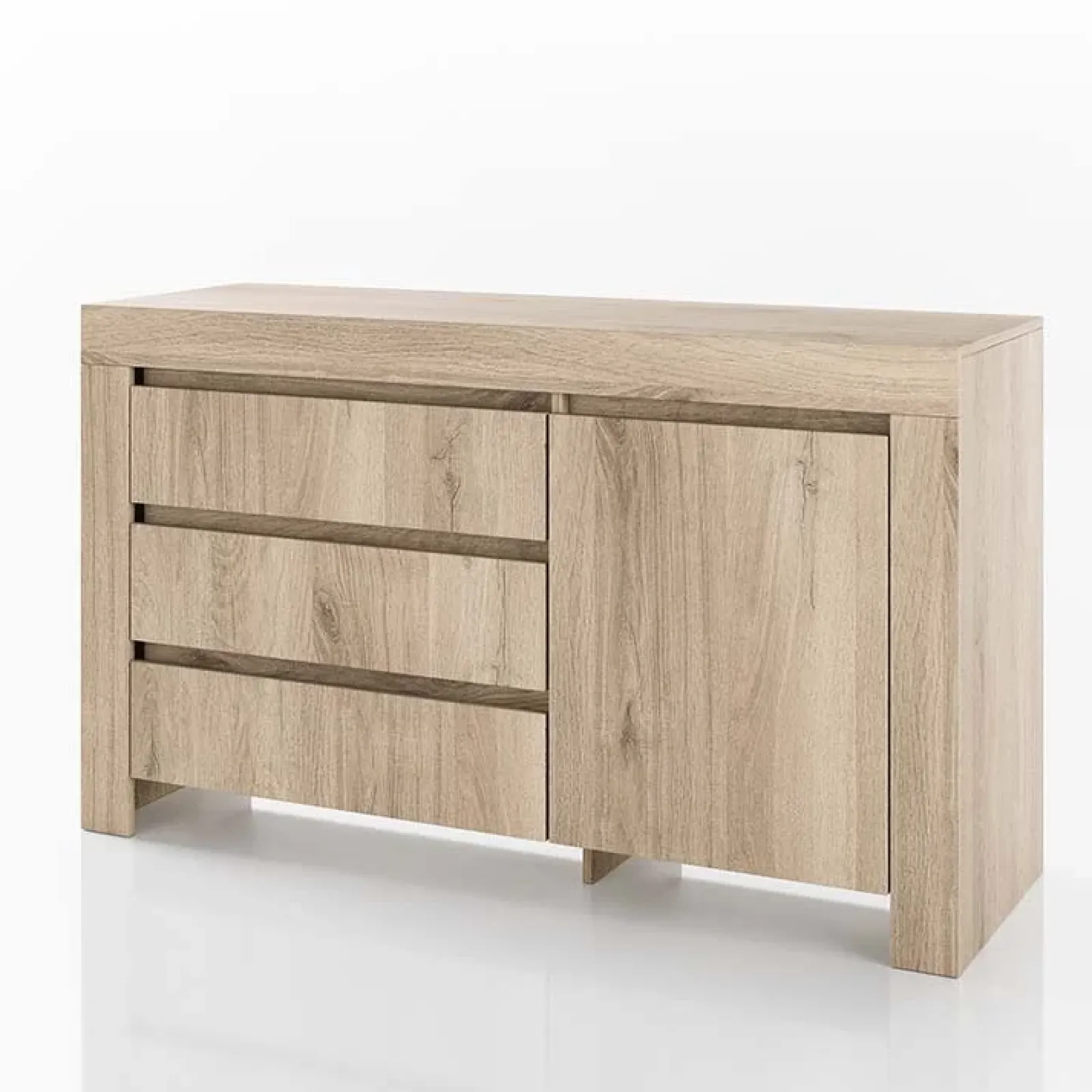Garnero Arredamenti Comò Cameretta|Comò-Comò 137x81h cm 1 anta 3 cassetti moderno rovere sonoma Panama