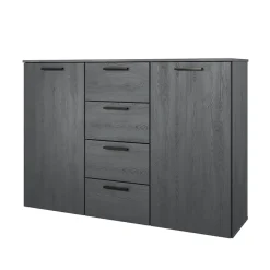 Garnero Arredamenti Comò Cameretta|Comò-Comò 132x93h cm 2 ante 4 cassetti Cortina Gihome® Ossido