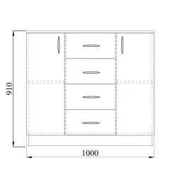 Garnero Arredamenti Comò|Comò-Comò 100x91h cm 2 ante con cassetti moderno sonoma Marian Rovere