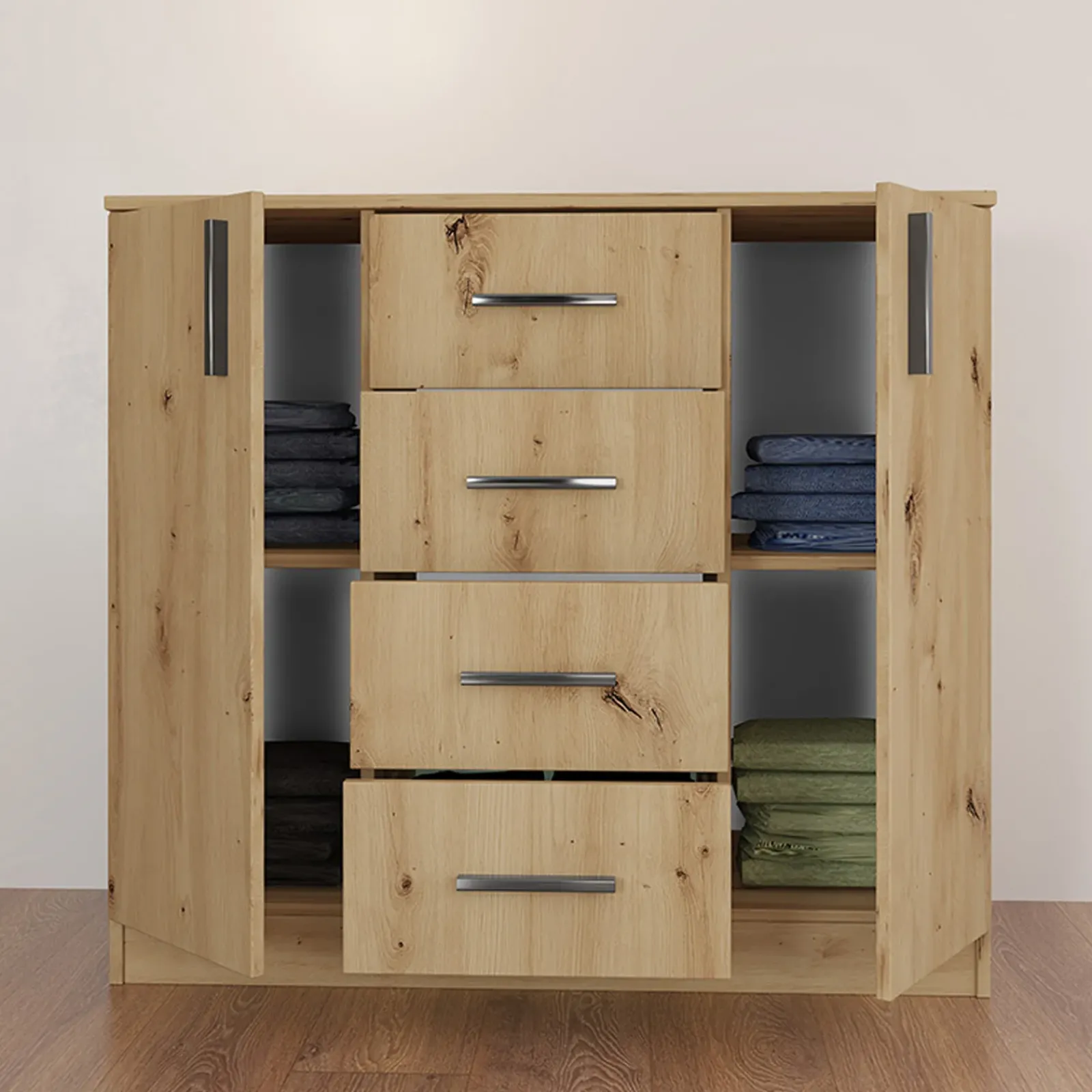 Garnero Arredamenti Comò|Comò-Comò 100x91h cm 2 ante con cassetti moderno Marian Rovere Rustico