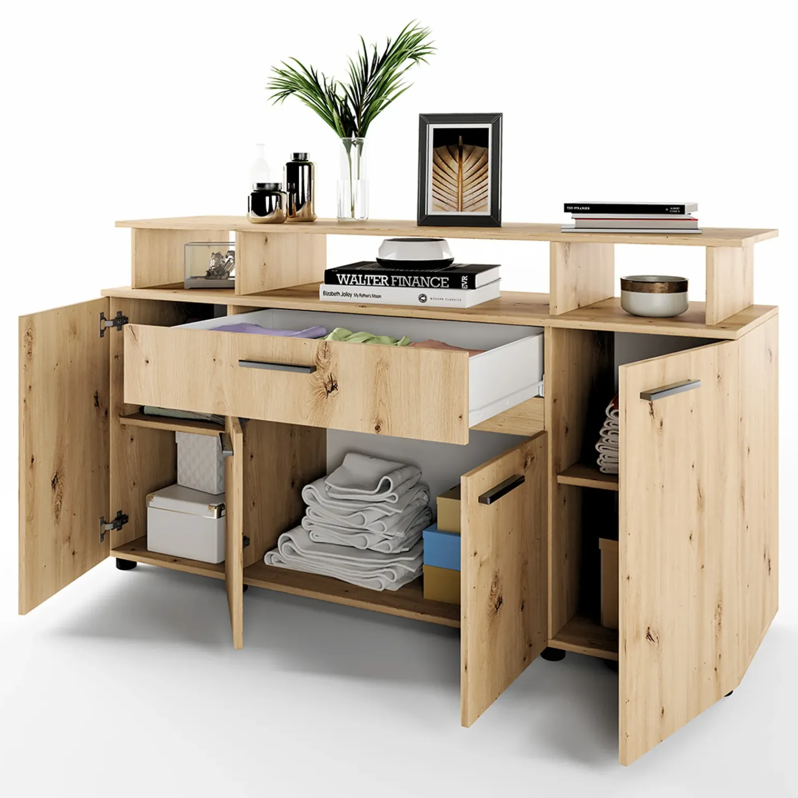 Garnero Arredamenti Comò|Comò-Comò 154x85h cm 4 ante moderno in Pippo Rovere Rustico