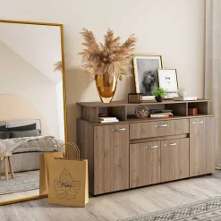 Garnero Arredamenti Comò|Comò-Comò 154x85h cm 4 ante moderno Pippo Noce