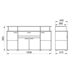 Garnero Arredamenti Comò|Comò-Comò 154x85h cm 4 ante moderno sonoma Pippo Rovere