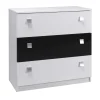 Garnero Arredamenti Comò Cameretta|Comò-Comò 92x88h cm 3 cassetti moderno bianco nero Jenny