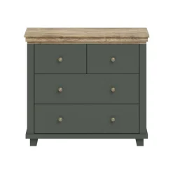 Garnero Arredamenti Comò Cameretta|Comò-Comò 90x81h cm 4 cassetti moderno verde quercia Texel