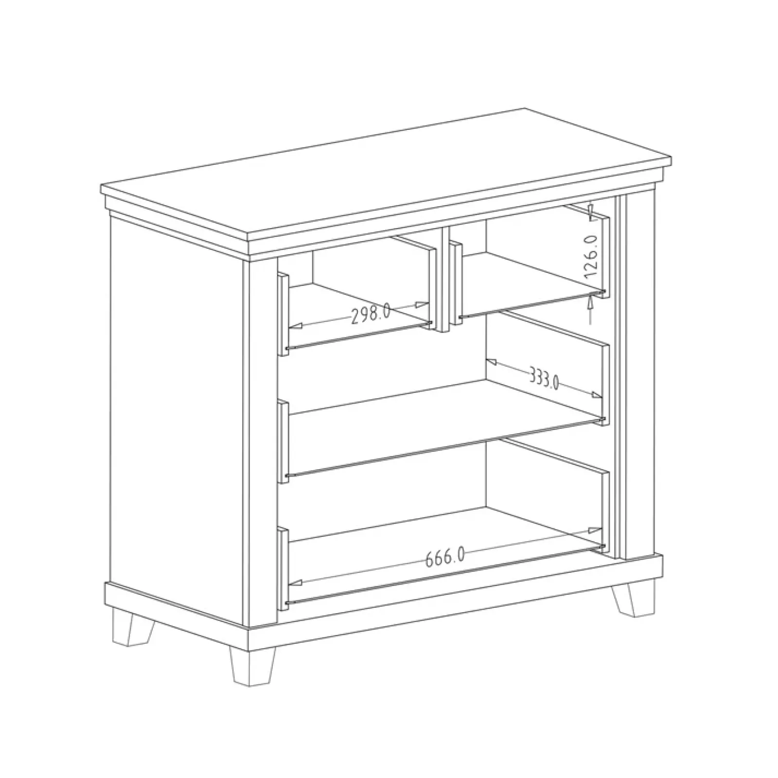 Garnero Arredamenti Comò Cameretta|Comò-Comò 90x81h cm 4 cassetti moderno verde quercia Texel
